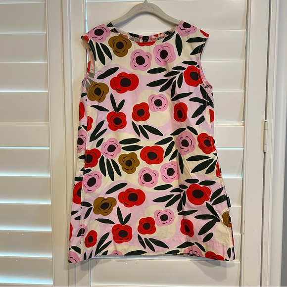 Marimekko Other - Marimekko x Uniqlo Kids 360 Abstract Floral Sleeveless Dress White Red Multi 3/4